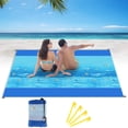 thumbnail image 2 of Beach Blanket 79 x 83inch Sandproof Beach Mat Waterproof Quick Drying Picnic Mat for Travel Camping, 2 of 9