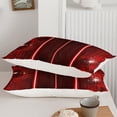 thumbnail image 3 of Line Juego de Funda Nórdica King Size, Moderno Juego de Cama Rojo con Diseño Geométrico para, 3 of 7