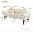 thumbnail image 3 of 54" Mid-Century Velvet Upholstered Loveseat Sofa Couch 2 Pillows Accent Bedside Entryway Bench Sofa Chaise Lounge Sofa Love seat for Bedroom, Living Room Office, Beige, 3 of 6