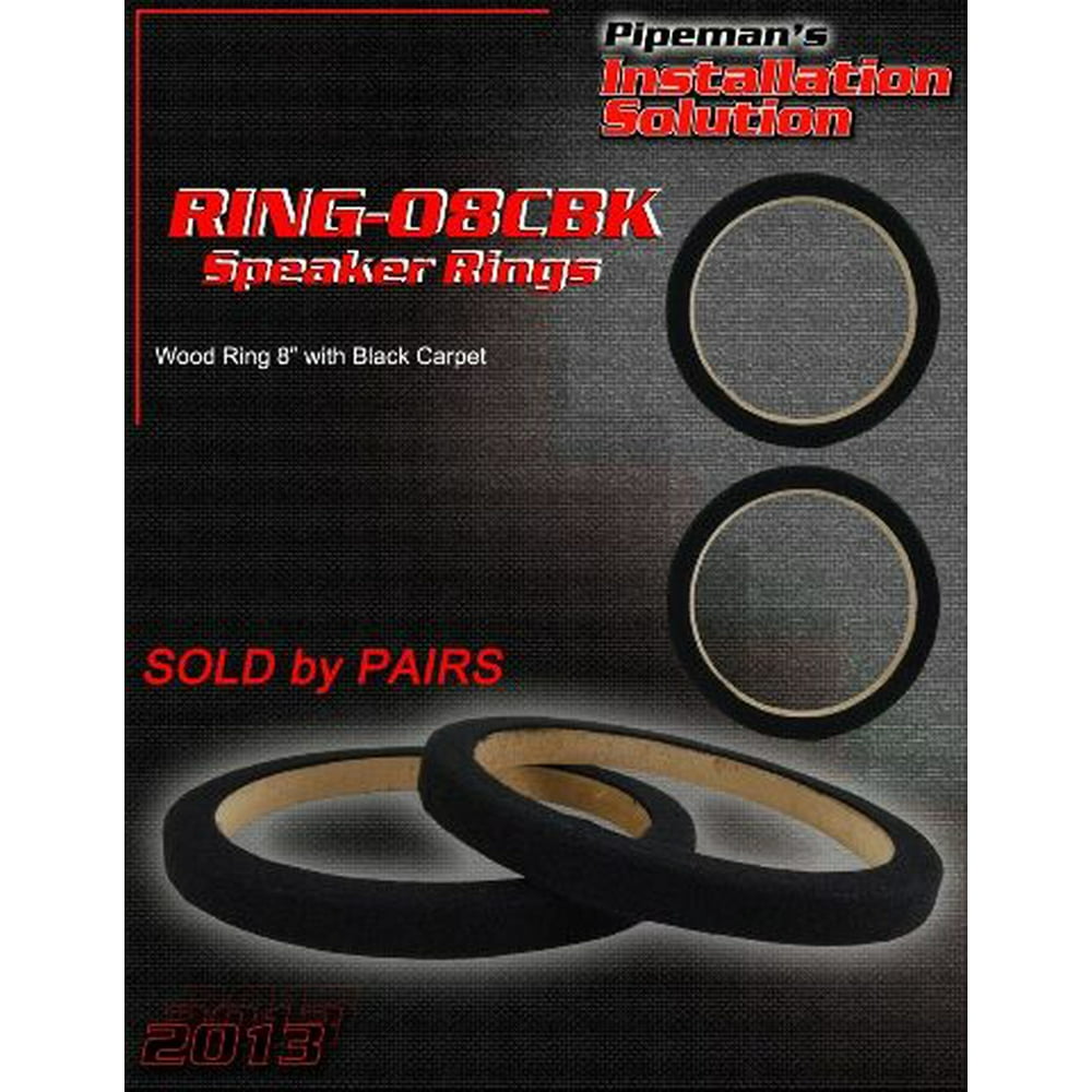 1 Pair 8" MDF Speaker Ring Black 2 Pieces SPEAKER MOUNTING SPACER RINGS