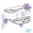 thumbnail image 3 of Ambesonne Whale Duvet Cover Sets, Grunge Mammals Murky Art, 2-Twin, Lavender Grey Blue, 3 of 4