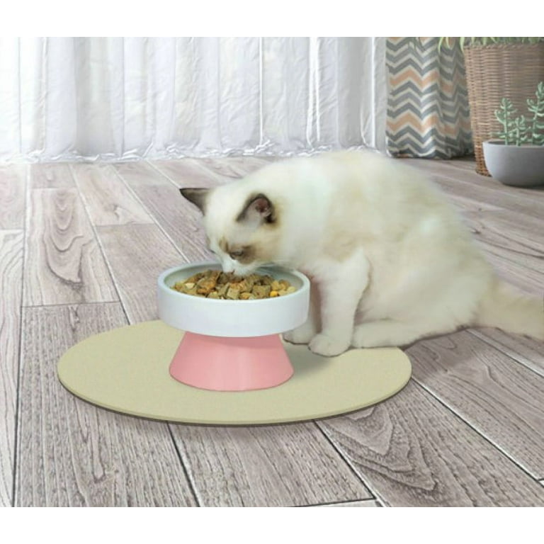 Elevated Ceramic Pet Food Bowl Dish Feeder for Dogs or Cats