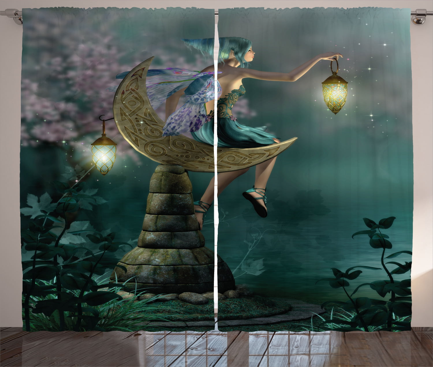 Fairy Tale Stone 3D Blockout Drapes Fabric Digital Printing Window Curtain Mural 