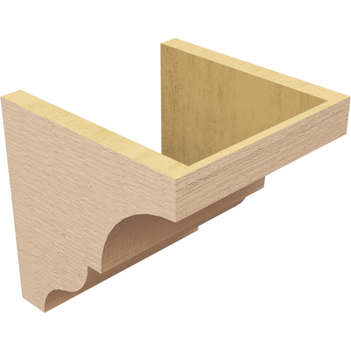 10"W x 10"D x 10"H Wide Asheboro Rough Cedar Woodgrain TimberThane Corbel, Primed Tan