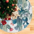 thumbnail image 5 of FMSHPON Watercolor Cactus Pattern Xmas Christmas Tree Skirt Stand Mat for Holiday Party Decoration Indoor Outdoor 48 inches, 5 of 6