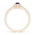 thumbnail image 2 of ANGARA Natural Oval Blue Sapphire Split Shank Halo Ring in 14K Rose Gold for Women (Size-6x4mm) | September Birthstone, Birthday, Anniversary, Jewelry Gift for Women | Natural Blue Sapphire Ring, 2 of 9
