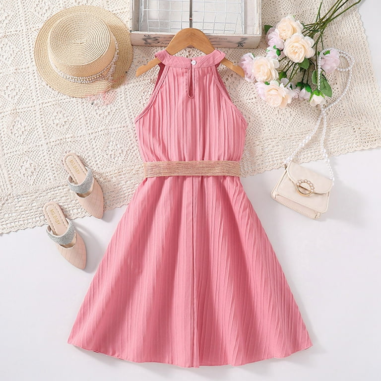 sleeveless belted a line dress Women's Sleeveless Belted A-Line dress