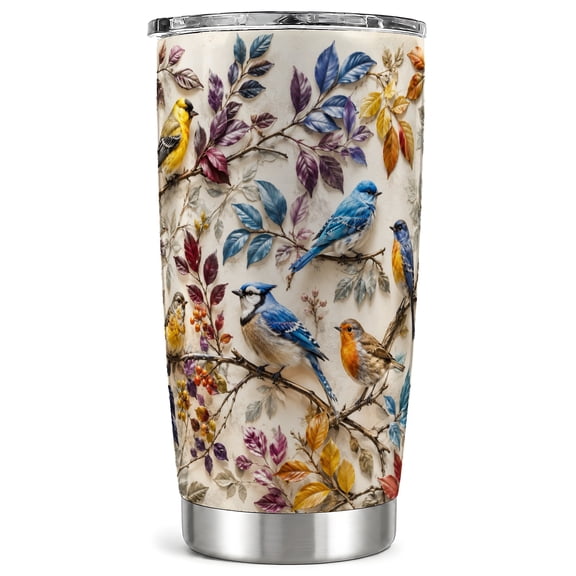 Songbird Tumbler 20oz, Bird Tumbler, Colorful Stainless Steel Travel Cup
