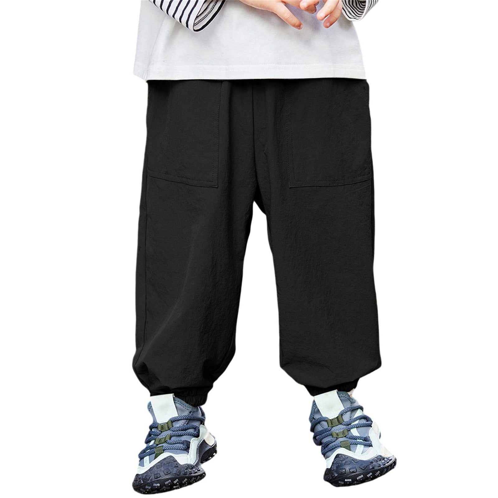 XXWXYD Baby Boys Cargo Joggers Pants Toddler Quick-Dry Lightweight Hiking Pants Kid Pull On Sweatpants Summer Causal Baggy Trousers Boys Loose Fit Cargo Pants