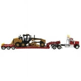 Modellino Camion DIECAST Masters 1/50 - International HX520 Tandem Day Cab Con Rimorchio XL 120 Lowboy - Colore Bianco - Lunghezza 44,5 Cm - 3