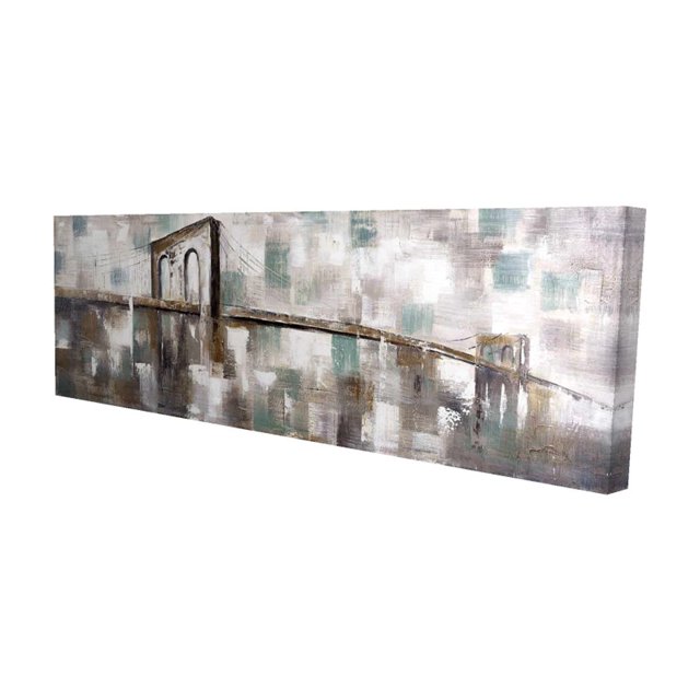 Abstract paint spotted bridge - 16"x48" canvas - Print on demand
