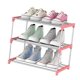 thumbnail image 3 of Kearding Zapatero de 4 niveles, organizador de zapatos de acero inoxidable multicapa, estante de almacenamiento para puerta de entrada, azul Almacenamiento y organización del hogar rosado 3 capas Kearding HA003484-02, 3 of 6