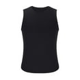 thumbnail image 3 of Sakmal Black Men'S Tank Tops Scoop Neck Black Muscle Solid Camisole Stringer Sleeveless Shirts, 3 of 7