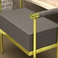 thumbnail image 5 of Modern Upholstered Bench Seat with Gold Frame,Ottoman Bench with Armrests, Entryway Bench Living Room Foot Rest Stool,Footrest Foot Stool with Sturdy Metal Frame, 5 of 8