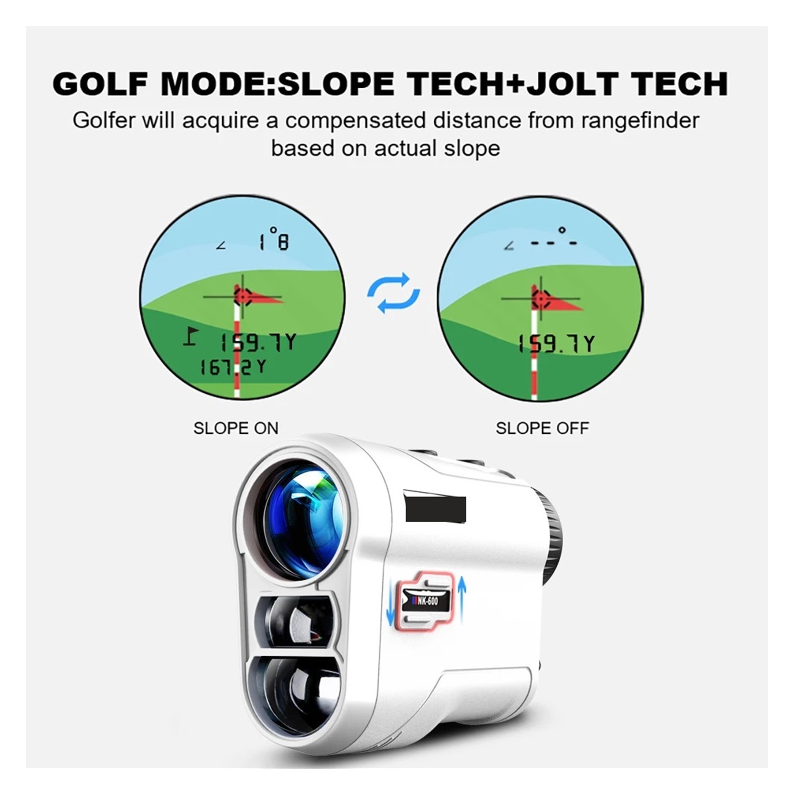 Golf Ranfinder 600M Telescope With Flag-Lock Slope Pin Distance Meter For 1000M Camoufla Monocular ,High Accuracy Position