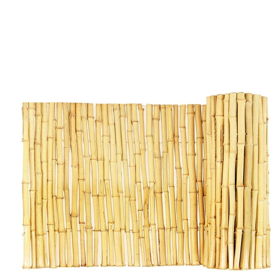 Backyard X-Scapes Natural Bamboo Fencing Garden Screen Rolled Fence Panel  3/4"D x 3'H x 8'L