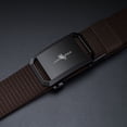 thumbnail image 2 of Men Business Casual Luxury Brand Simple Wild Style Automatic Buckle Waistband Weave Waist Band Canvas Strap Nylon Braided Belt KHAKI, 2 of 8