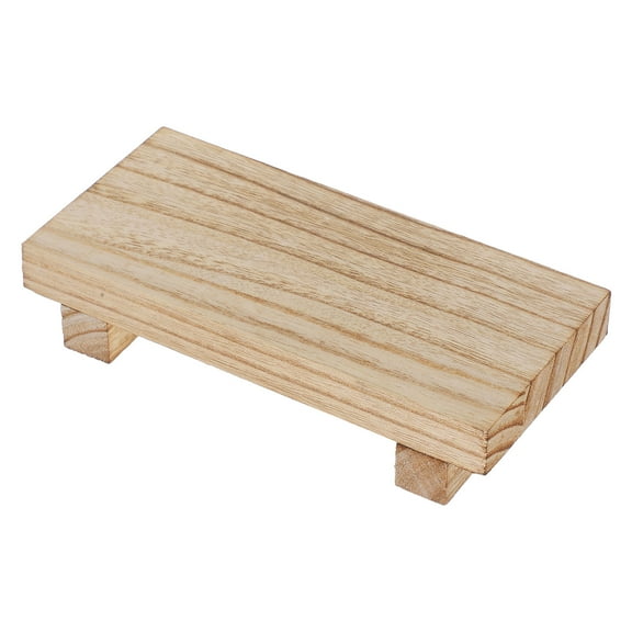 DEEPCRAFF Wooden Pedestal Stand Beige Classic and Simple Style Home Decor 1Pcs 7.5X3.5X1.6In