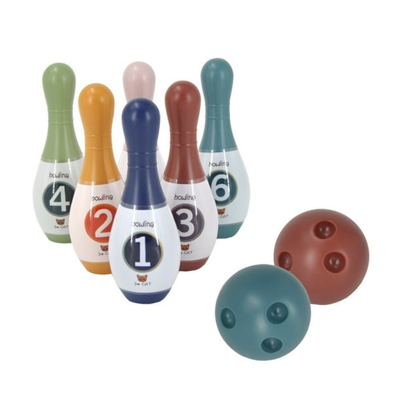 KAKOWELY 1 Set Kid Bowling Toy Interactive Bowling Toy Educational Toy Indoor Sports Kit,5.71"X2.17"X2.17"