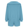 thumbnail image 5 of Puntoco Mujeres Casual Color Cremallera Solapa Dos Piezas Pantalones Cortos Jersey Manga Larga Sudaderas Conjuntos Puntoco Puntoco-8403, 5 of 5
