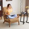 thumbnail image 6 of Ktaxon Mid Century Modern Accent Chair, Corduroy Armchair, High Back Single Sofa with Solid Wood Frame Khaki, 6 of 9