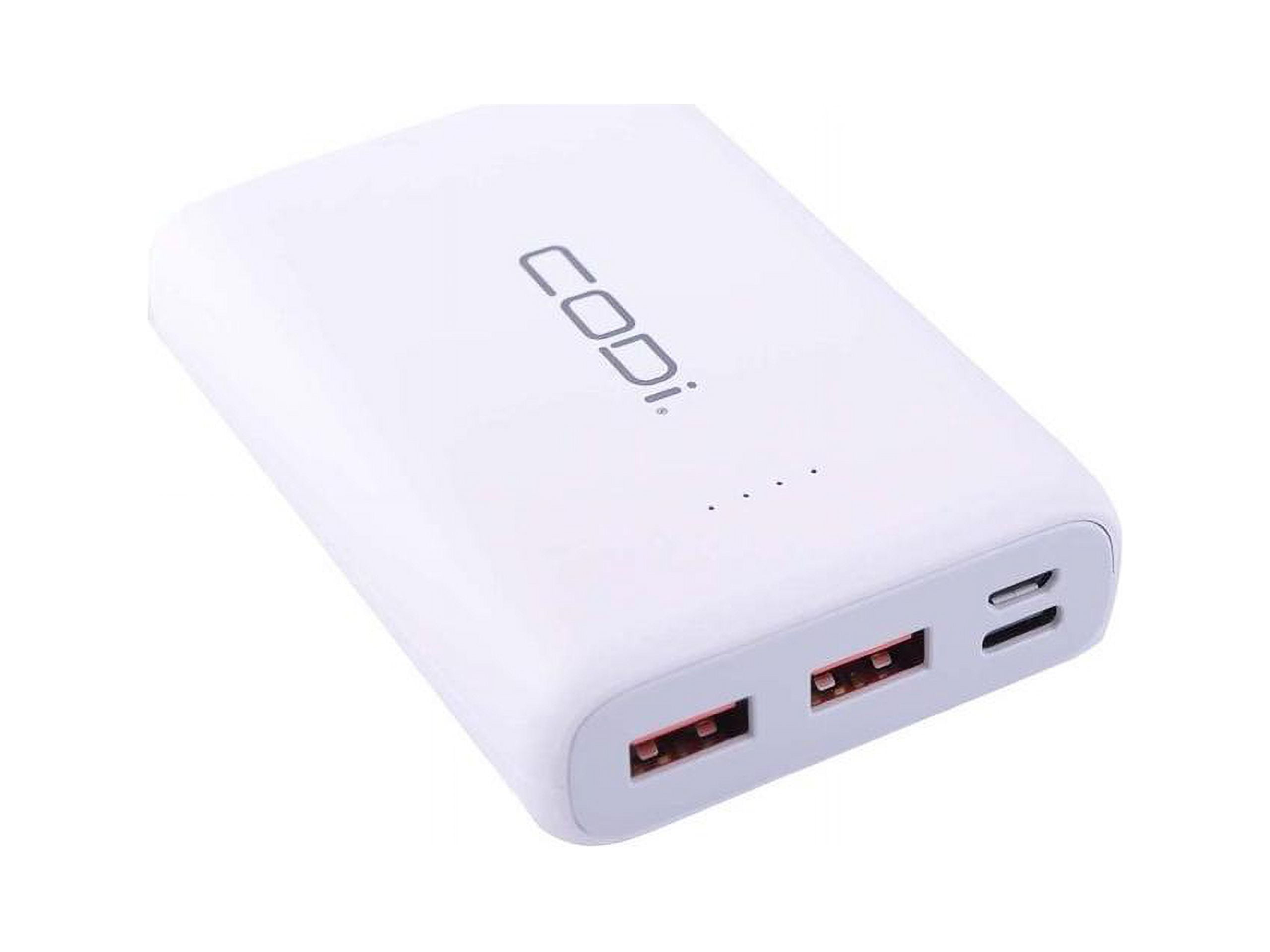 CODi 10,000mAh Slim Quick Charge Power Bank with USB-C, Dual USB-A & Micro-USB Inputs