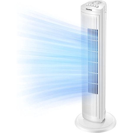 30 Inch Oscillating Tower Fan with 3 Speed Settings and Auto-off Timer, Standing Fan PFT28A2BWW, White