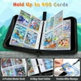 Trading Card Binder, 4Pocket Album Book Holder for TCG Game, Fits 400
