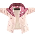 thumbnail image 4 of LRen Girls Hooded Windbreaker Zip Front Lightweight Spring Jacket, Heart Letter Print Outdoor Rain Coat for Kids Ages 3-14, School Daily Wear, 4 of 6