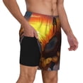 thumbnail image 2 of Fotbe Sunset Coast Sunflower Men’s Swim Trunks Quick Dry Swim Shorts Board Shorts with Mesh Lining-Small, 2 of 9