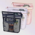 thumbnail image 4 of Mesh Shower Caddy Quick Dry Shower Bag with Zipper.Quick Dry Tote Bag Mesh Beach Bags Portable Shower Tote, Ideal for Gym, Travel, Camp, Beach, for Sunscreen, or as part of College Essentials (white), 4 of 5