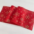 thumbnail image 4 of Fennco Styles Holiday Foil Print Snowflake Table Runner 16" W x 54" L - Red Woven Table Cover for Home Décor, Banquet, Family Gathering, Christmas, Special Occasion, 4 of 5