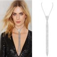 thumbnail image 1 of Collier Cravate en Strass pour Femmes, Collier Mode pour Fête, 1 of 10
