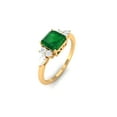 thumbnail image 4 of Rosec Jewels Lab Grown Emerald Ring with Diamond Accent - 8 mm Asscher Cut Emerald Engagement Ring for Women - AAAA Quality, 10K Yellow Gold, US 11.50, 4 of 9