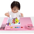 thumbnail image 4 of Queceuy Silicone Painting Mat,20"X16" Large Paint Mat with 1 Water Cup,Handmade Erasable Washable,for Resin,DIY, Clay,Play Doh,Art Mat for Kids,Pink, 4 of 7