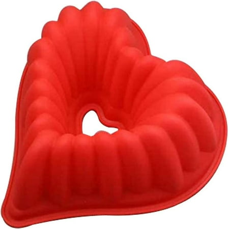 

PLF Heart Shape Silicone Mold Silicone Cake Mold Multi-cavity Molds Grooved Ring Cake Baking Mold