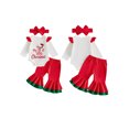 thumbnail image 2 of Loicainy Infant Baby Girls Christmas Outfit 3 6 9 12 18 Months Letters Print Romper with Plaid Pants Headband Clothes Set, 2 of 9