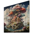 thumbnail image 2 of Designart "The Wishing Tree House Dreams in Nature II" Vangogh Print on Natural Pine Wood, 2 of 5