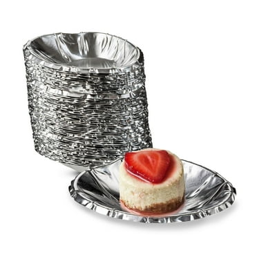 MT Products Small Pie Pans / Clamshell Aluminum Foil Pans - Pack of 100