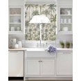 thumbnail image 3 of Palm Tree Swag Kitchen Curtains Sets for Windows 24 Inch Length, Sage Green Tropical Nature Plant Watercolor Short Window Curtain Panels Swags Valances and Tiers 3 Piece Set for Cafe/Dining Room, 3 of 5