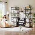 thumbnail image 4 of EnHomee Triple 5-Tier Industrial Bookshelf Set with 11 Open Display Shelves & 3 Fabric Bags, Large Bookshelves for Home Office, Bedroom,Living Room，Black, 4 of 8