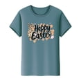 thumbnail image 2 of Mujeres Manga Corta de Verano Tops Pascua Impresa Cuello Redondo, Blusa de Moda Casual para la Primavera, 2 of 5