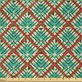 thumbnail image 2 of Ambesonne Abstract Fabric by the Yard Microfiber, Retro Geometric Pattern, 1 Yard, Seafoam Vermilion, 2 of 2