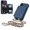 thumbnail image 4 of iPhone X Wallet Case, iPhone XS Cover, Allytech Zipper Case with Card Holder Slot Crossbody Chain Strap Handbag Purse Wrist Strap Shockproof PU Leather Case for iPhone X/ XS 5.8", Blue, 4 of 7