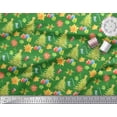 thumbnail image 2 of Soimoi Green Cotton Poplin Fabric Gifts & Christmas Tree Print Fabric by Yard 56 Inch Wide, 2 of 3