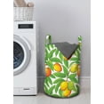 thumbnail image 3 of Fruit Laundry Bag, Ripe Mango Silhouettes on Leafy Branches Botanical Pattern, Hamper Basket with Handles Drawstring Closure for Laundromats, 13" x 19", Green Vermilion, by Ambesonne, 3 of 4