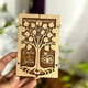 thumbnail image 1 of Tarjeta de madera personalizada para invitaciones de boda, tarjeta de felicitación de cumpleaños, decoración rústica de compromiso, regalo, 5 piezas, 1 of 3