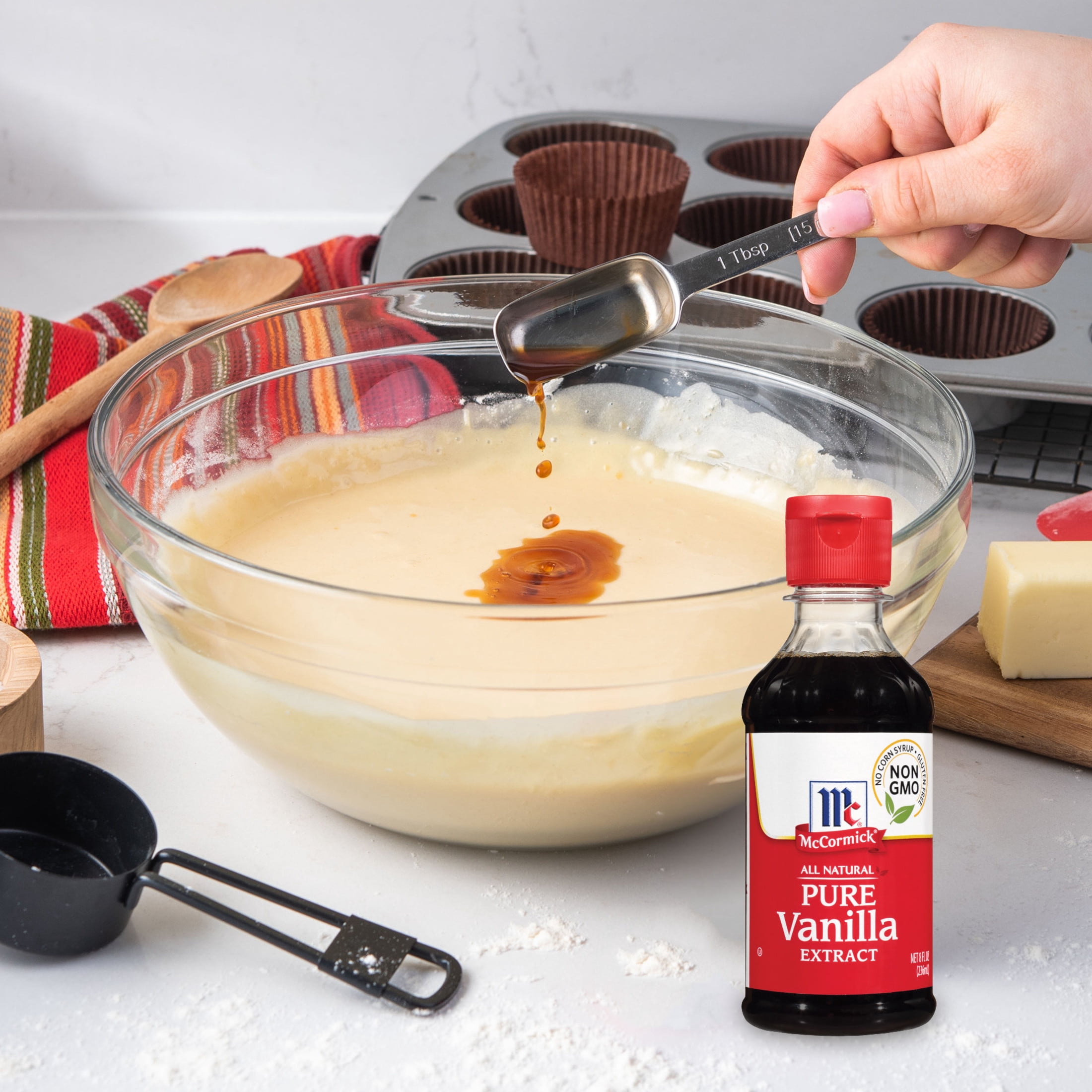 McCormick Non-GMO Gluten Free All Natural Pure Vanilla Extract, 8.0 fl oz Bottle