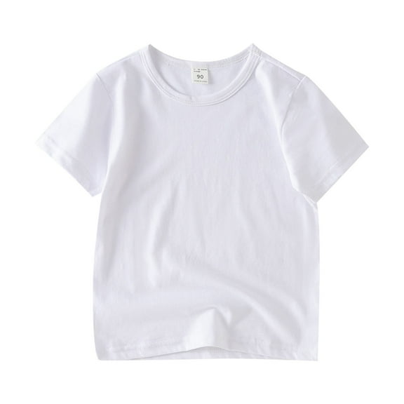 Toddler Short Sleeve Shirt Cotton Crewneck Tees Little Girls Loose Solid Tops Kids T-Shirts Baby Toddler Boys Shirts