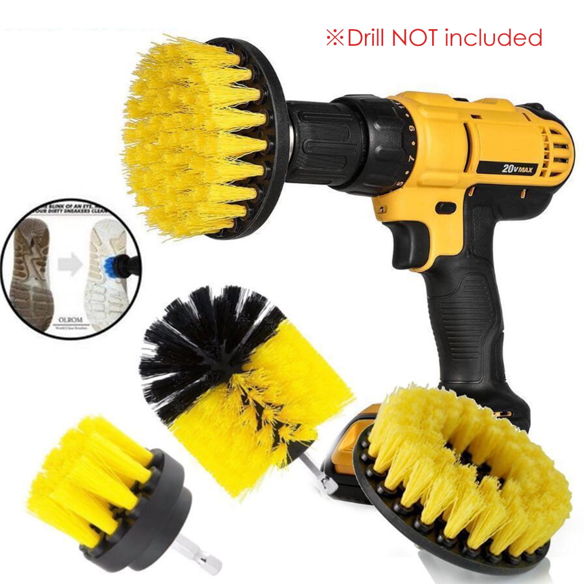 3Pcs/Set Tile Grout Power Scrubber Cleaning Drill Brush Tub S Combo Cleaner R5L6 